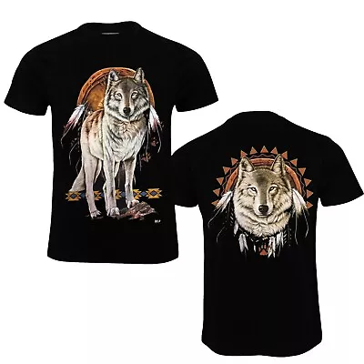 Buy Unisex Short Sleeves WOLF /Dream Catcher    T-Shirt Both Side Print • 5.99£