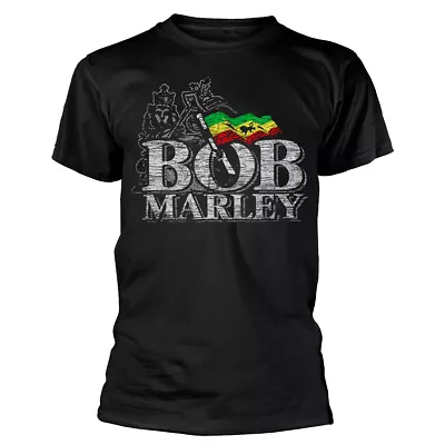 Buy Bob Marley Distressed Logo Black T-Shirt NEW OFFICIAL • 14.99£