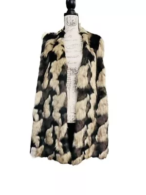 Buy Joseph A Women's Faux Fur Multicolor Cardigan Sweater NWT BOHO Preppy Glam Sz 2X • 49.95£