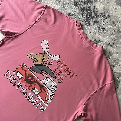 Buy Vintage Uber Moose Bruce Lee Enter The Wagon Graphic Tshirt Cartoon Animal Y2K • 19.99£