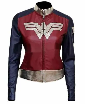 Buy New Wonder Woman Stylish Ladies Party Leather Jacket • 43.99£