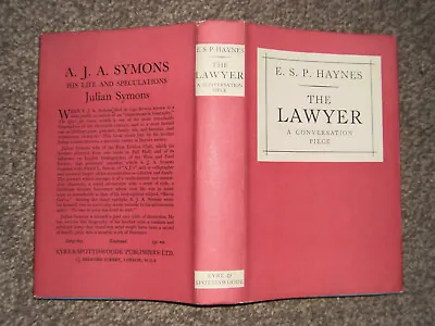 Buy The Lawyer: A Conversation Piece By E S P Haynes Hb Legal Memoirs Hb In Dw 1951 • 8£