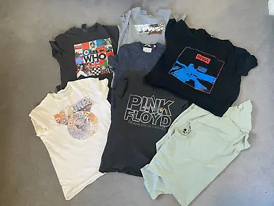Buy 7 X Mens Graphic T-Shirts Pink Floyd Ramones The WHO NASA Levi's Jack Wills Med • 26.99£