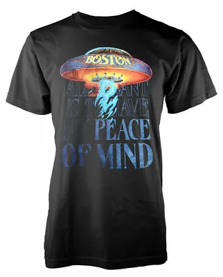 Buy Official Boston T Shirt Peace Of Mind Black Mens Rock Metal Unisex New • 9.99£