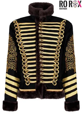 Buy Hussar Military Jacket Jimi Hendrix Inspired Parade Drummer Officer Faux Fur • 65£