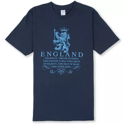 Buy ENGLAND T-SHIRT  THRONE OF KINGS  St George's Day, Sizes Up To 4XL, Shakespeare • 17£