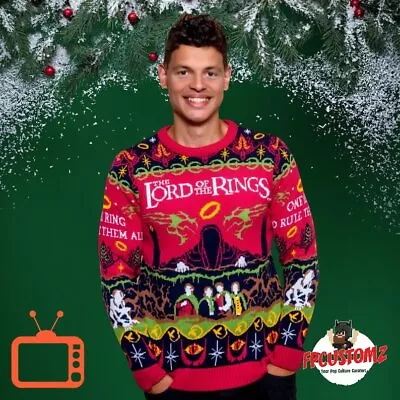 Buy Lord Of The Rings Christmas Jumper Sweater Sweatshirt Xmas Retro Inspired • 37.88£
