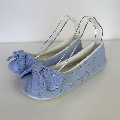 Buy Atmosphere Ladies Blue Floral Bow Front Comfort Warm Night Wear Slippers UK 5/6  • 7.99£