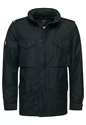 Buy Superdry Jacket Padded Winter Coat M65 Military Borg Lined Hooded Jacket Black • 94.99£