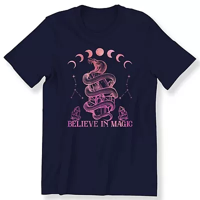 Buy Believe In Magic Mystic Celestial  Men's Ladies T-shirt Snake Gift T-shirt • 14.99£