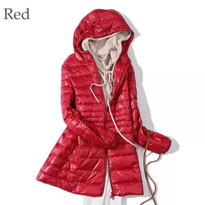 Buy Womens Duck Down Coat Ultralight Ladies Jacket Long Hooded Puffer Jacket S-7XL • 26.51£