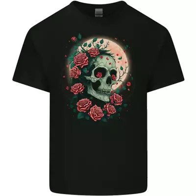 Buy Death At Moon Skull With Roses At Night Gothic Mens Womens Kids Unisex • 9.99£