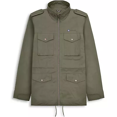 Buy Lambretta Mens M-65 Military Multiple Pockets Warm Winter Jacket Coat - Khaki • 70£