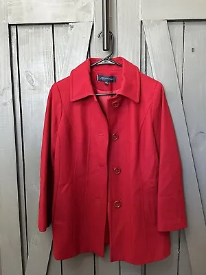 Buy Anne Klein Women's Red Wool Blend Pea Coat Jacket Size Medium • 18.94£
