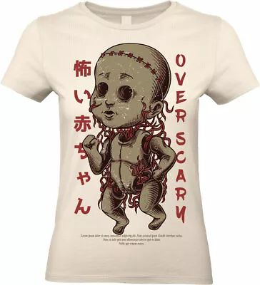Buy Scary Doll T-Shirt Halloween Creepy Horror Gothic Womens T-Shirt Ladies • 11.95£