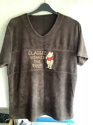 Buy DISNEY Classic Winnie The Pooh Unisex Soft T-Shirt Brown V-Neck L • 12£