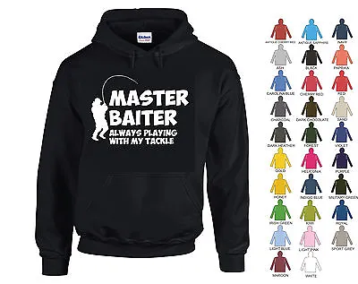 Buy Master Baiter Hoodie - Funny Fishing Angling Joke Tackle Jumper - 27 Colours • 22.45£