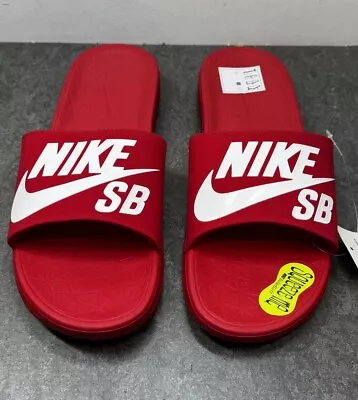 Buy Nike Slides Benassi SolarSoft SB Mens Size 10 University Red White Slippers • 100£