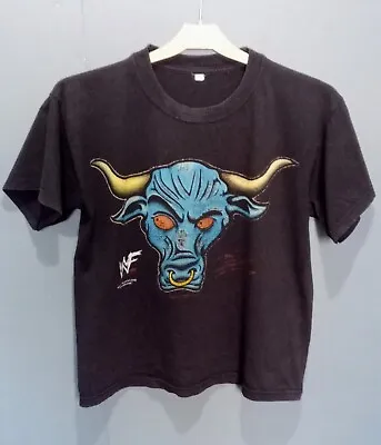 Buy The Rock Vintage Brahma Bull Black T Shirt - Retro 2000 WWE Youth *Attitude Era* • 9.99£
