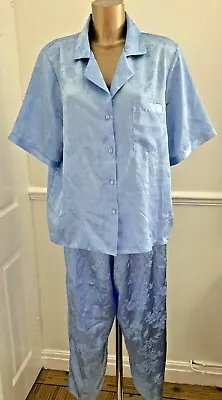 Buy Vintage Bhs Blue Pajama Set In Polyester Size 16-18 Bust 38 /40  • 18.99£