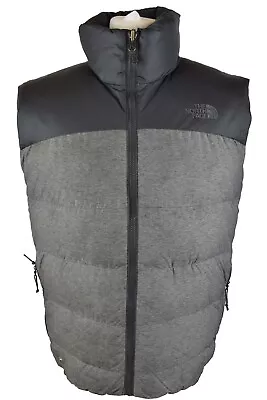 Buy THE NORTH FACE Grey Down Padded Gilet Size M Mens Full Zip Nuptse Puffer • 55£