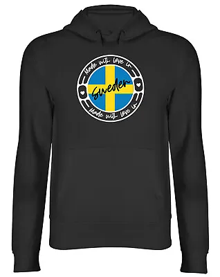 Buy Made With Love In Sweden Mens Womens Hooded Top Hoodie • 17.99£