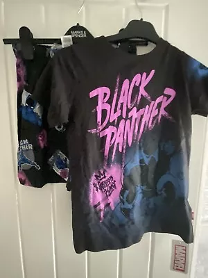 Buy Black Panther Boys Short Pyjamas M&S Age 8-9 NEW FREE POSTAGE • 10£