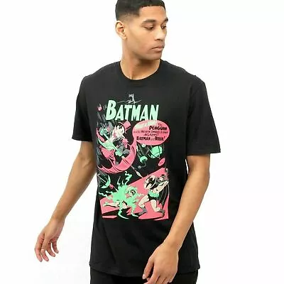 Buy Batman Vs Penguin Mens T-shirt Black S-XXL DC Comics Official • 11.99£