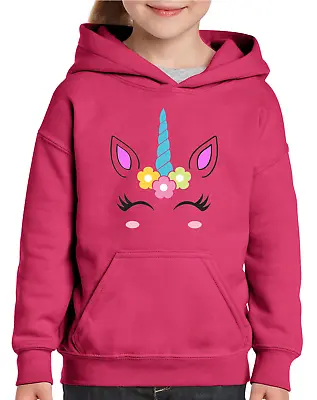 Buy Unicorn Face Kids Hoody Hoodie Cool Childrens Top Boys Girls Design Gift Idea • 14.99£
