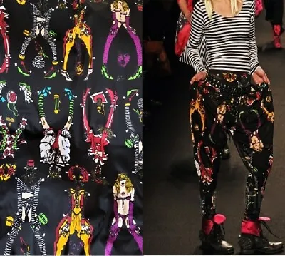 Buy Vintage Betsey Johnson Y2K Paper Dolls Tattoo Fabric By The Yard Top Dress Pants • 28.81£