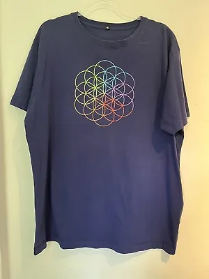 Buy 2016 World Tour Coldplay Navy Blue Concert T Shirt Size Xxl Rock Band Pop • 20£