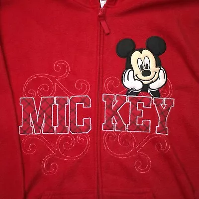 Buy Vintage Red Disney X Mickey Mouse Zip Up Hoodie Sweatshirt Jacket Women’s 2X 20W • 24.11£