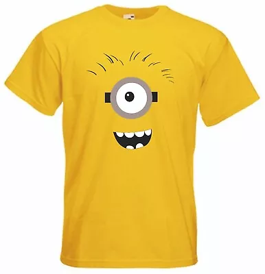 Buy Despicable Me One Eyed Minion Big Face, Fun T Shirt Size Small To 3xl • 9.99£