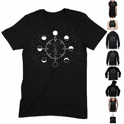 Buy Wiccan Wheel Moon Phases T Shirt - Paganism Druid Celtic Boho Witch • 12.95£
