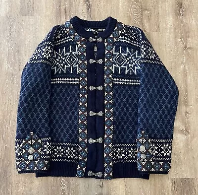 Buy Vintage 80s Dale Of Norway Women's Wool Cardigan Knit Sweater Snowflake Sz L • 85.20£