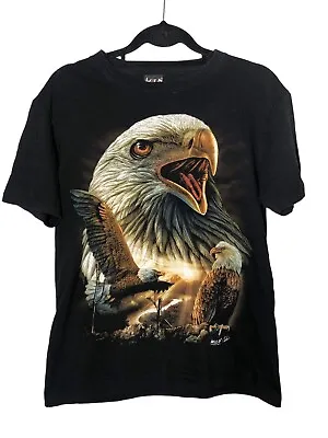 Buy Wild Eagle Bird  T-shirt Tee Vintage Unisex Medium Black Motorcycle Rock • 8.99£