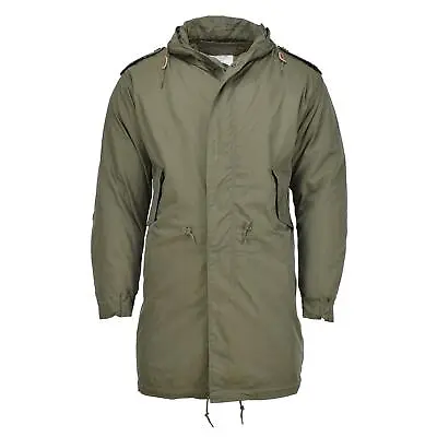 Buy MIL-TEC U.S. Military Style M51 Hooded Parka Quilted Detachable Liner Olive NEW • 94.84£