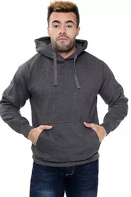 Buy Mens Pullover Hoodie Hooded Sweatshirt Fleece Top Plain Hoody Jumper S - 5XL • 9.99£
