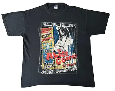 Buy Vintage 2007 Alice Cooper Tour T-shirt Psyco-Drama Size XL • 25£