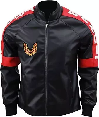Buy Men's Real Leather Brando Red And Black Cafe Racer Jacket • 29.99£