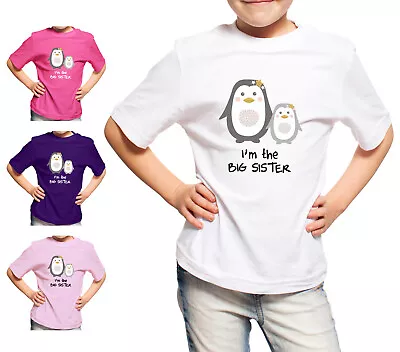 Buy Girls I'm The Big Sister Penguins Kids T Shirt Childrens T-Shirt Gift • 8.99£