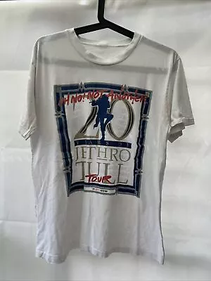 Buy Jethro Tull The Best Of 20th Anniversary Tour 80s Vintage Band Shirt White M • 69.99£