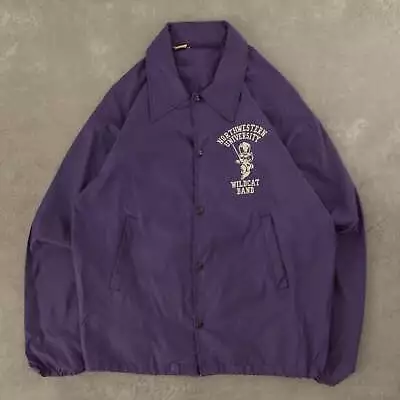 Buy Vintage 80s Wildcat Band Coach Jacket M Women's Purple • 30£