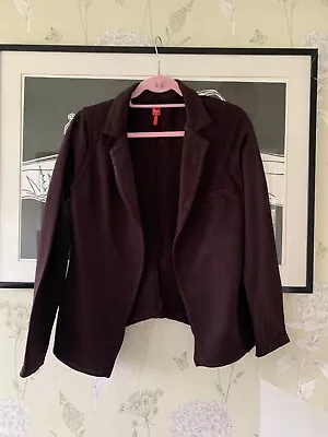 Buy Burgundy Jersey Open Front Jacket From MISS CAPTAIN - Size T 1 • 3.50£