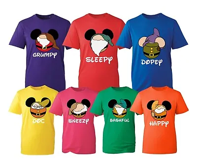 Buy Seven 7 Dwarfs T-Shirt, Happy Costume Funny Bashful Dopey Unisex Kids Adults Top • 11.99£