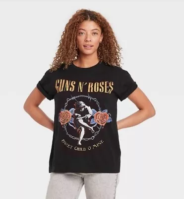 Buy Guns N Roses Shirt Women's XXL Black Sweet Child O’ Mine Retro Rock Band Tee NWT • 12.28£