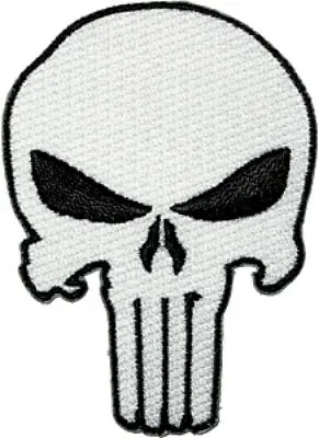 Buy The Punisher White Skull Logo Large Jacket Embroidered Patch, NEW UNUSED • 15.15£