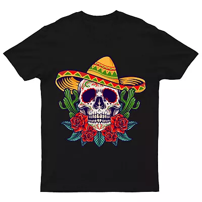 Buy Day Of The Dead Mexican T-Shirt Sugar Skull Dia De Los Muertos Gothic #V#DD261 • 14.99£