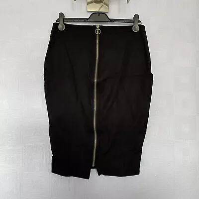 Buy Ladies Very Black Zip Up Skirt Size 12 Used Emo Goth Rock Alternative Clothing • 4.99£