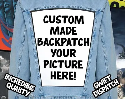 Buy Custom Printed Backpatch For Jackets Big Iron On Back Patch Made To Order Metal • 16.95£